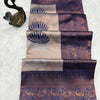 Flaunt Beige and Blue Soft Silk Saree With Dissemble Blouse Piece