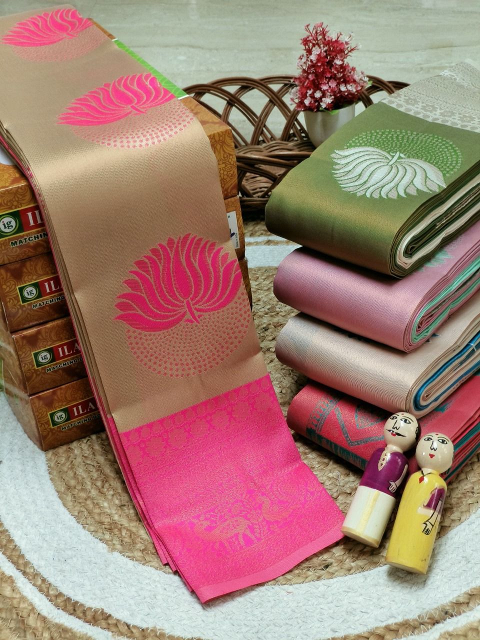 Scintilla Beige and Dark Pink Soft Silk Saree With Improbable Blouse Piece