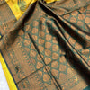 Susurrous Yellow and Green Soft Silk Saree With Vestigial Blouse Piece