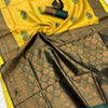 Susurrous Yellow and Green Soft Silk Saree With Vestigial Blouse Piece