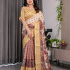 Elegant Pista Green Art Silk Saree with Regal Kalamkari-Inspired Floral Art