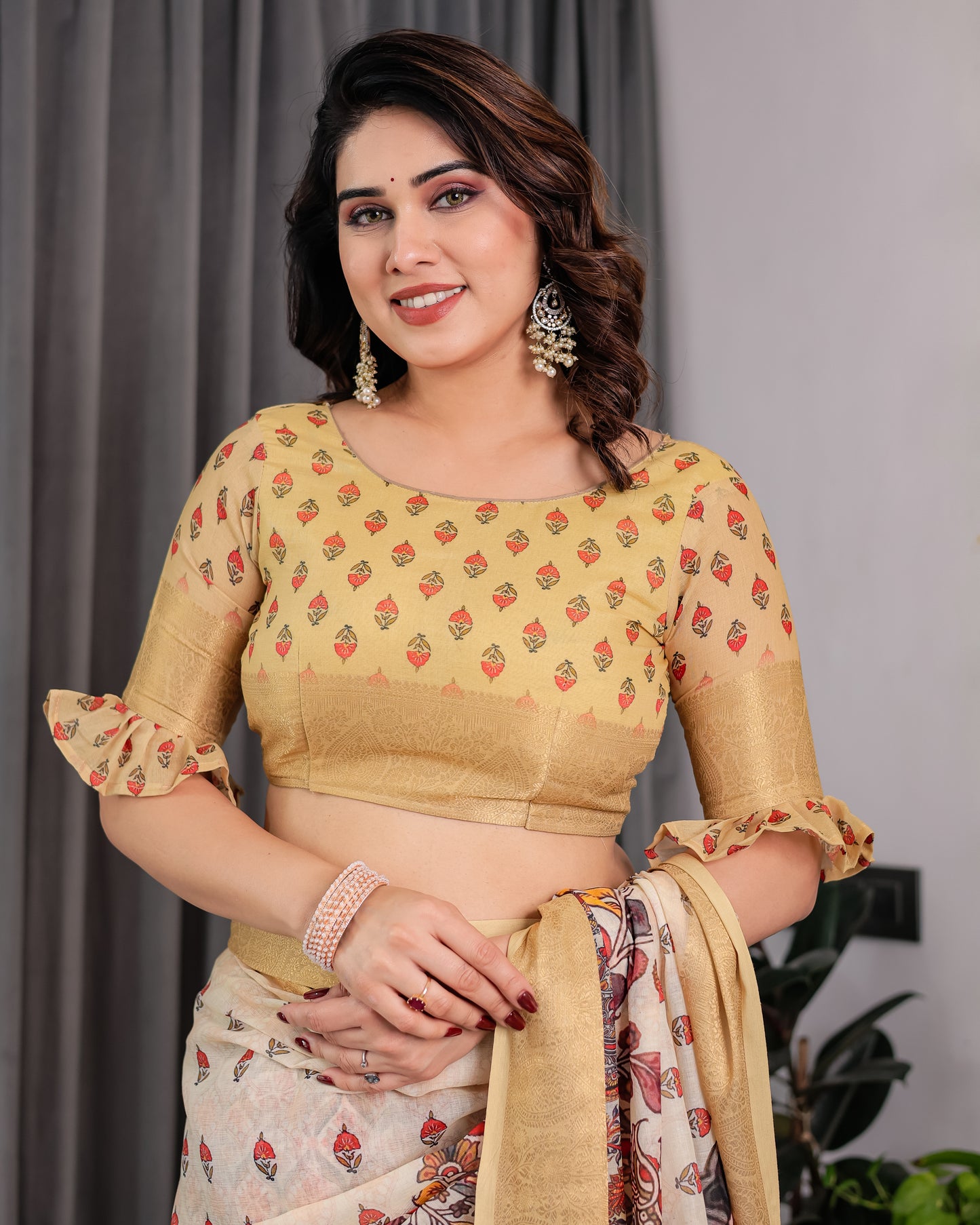 Elegant Pista Green Art Silk Saree with Regal Kalamkari-Inspired Floral Art