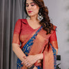 Royal Blue Art Silk Saree with Regal Paisley & Floral Heritage Weaves