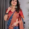 Royal Blue Art Silk Saree with Regal Paisley & Floral Heritage Weaves