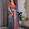 Royal Blue Art Silk Saree with Regal Paisley & Floral Heritage Weaves