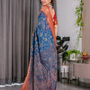 Royal Blue Art Silk Saree with Regal Paisley & Floral Heritage Weaves