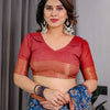 Royal Blue Art Silk Saree with Regal Paisley & Floral Heritage Weaves