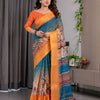Radiant Mustard Art Silk Saree with Royal Heritage Motif Weaves