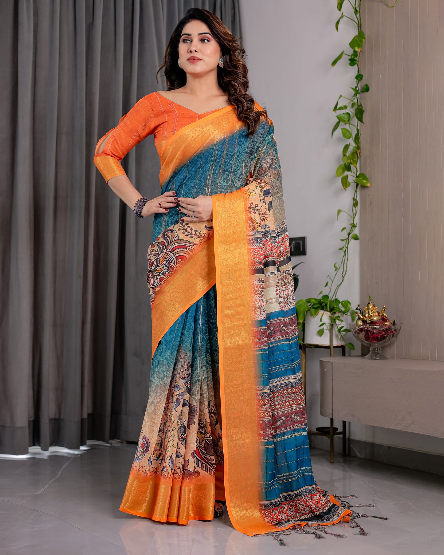 Radiant Mustard Art Silk Saree with Royal Heritage Motif Weaves