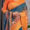 Radiant Mustard Art Silk Saree with Royal Heritage Motif Weaves