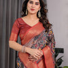 Majestic Black Art Silk Saree with Intricate Tribal-Inspired Heritage Art
