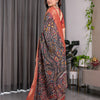 Majestic Black Art Silk Saree with Intricate Tribal-Inspired Heritage Art