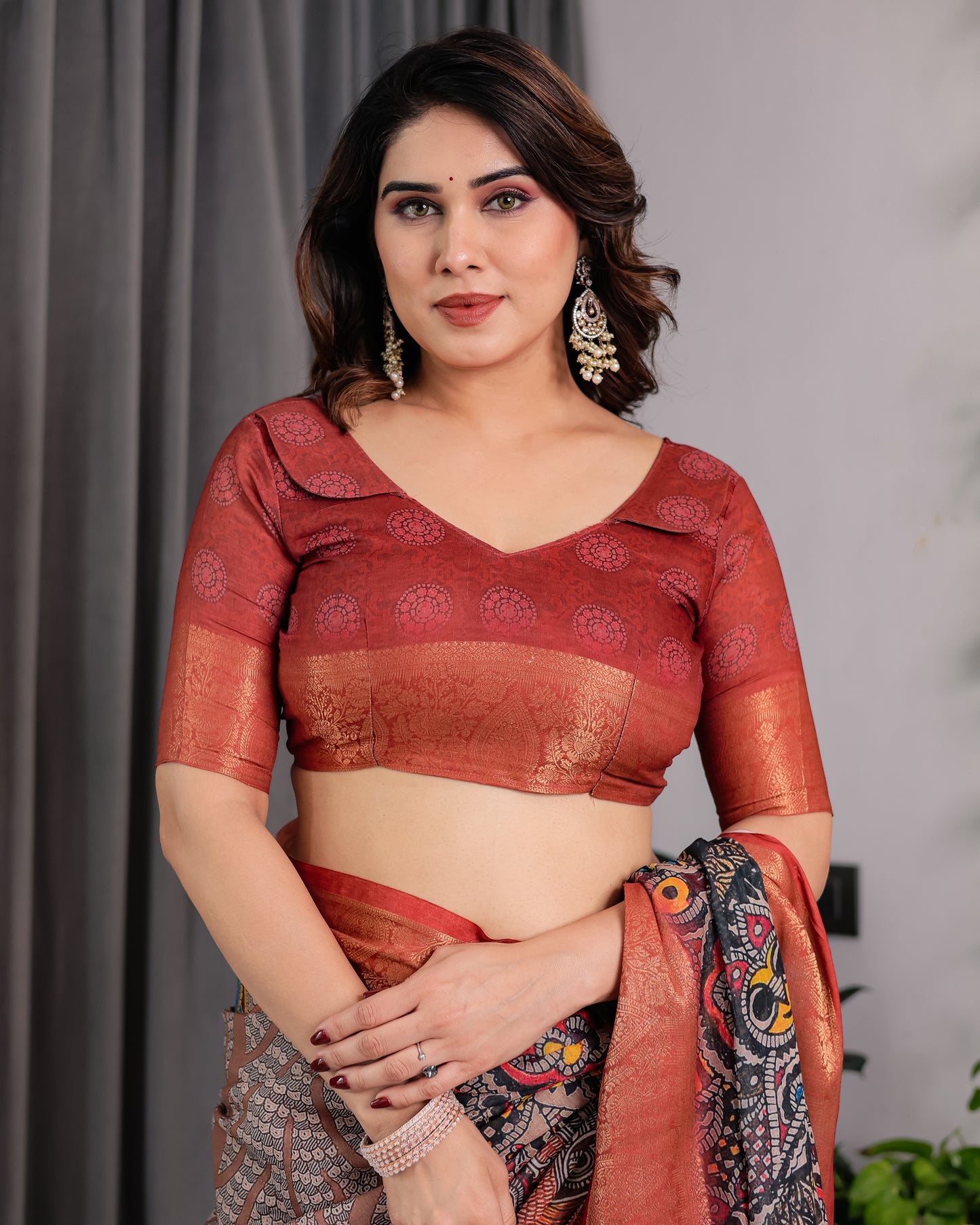 Majestic Black Art Silk Saree with Intricate Tribal-Inspired Heritage Art