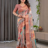 Graceful Peach Art Silk Saree with Royal Heritage Panel Story Designs