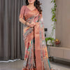Graceful Peach Art Silk Saree with Royal Heritage Panel Story Designs