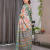 Elegant Olive Green Art Silk Saree with Tropical Leaf & Geometric Heritage Design