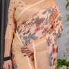 Elegant Cream Art Silk Saree with Royal Heritage Story & Geometric Border Design