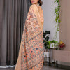Elegant Cream Art Silk Saree with Royal Heritage Story & Geometric Border Design