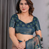 Regal Morpich Art Silk Saree with Royal Palace Garden Heritage Design