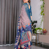 Royal Navy Blue Art Silk Saree with Classic Chevron & Heritage Panel Design
