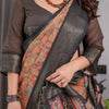 Royal Brown Art Silk Saree with Heritage Tree of Life & Bird Motif Design