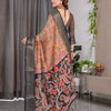 Royal Brown Art Silk Saree with Heritage Tree of Life & Bird Motif Design