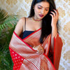 Excellent Red Soft Banarasi Silk Saree With Nemesis Blouse Piece