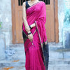 Smashing Dark Pink Cotton Silk Saree With Prodigal Blouse Piece