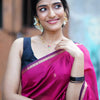 Smashing Dark Pink Cotton Silk Saree With Prodigal Blouse Piece