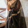 Delightful Black Cotton Silk Saree With Murmurous Blouse Piece