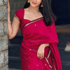 Deserving Dark Pink Cotton Silk Saree With Gorgeous Blouse Piece