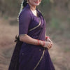 Pleasurable Purple Cotton Silk Saree With Imaginative Blouse Piece
