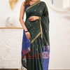 Flattering Green Cotton Silk Saree With Classy Blouse Piece