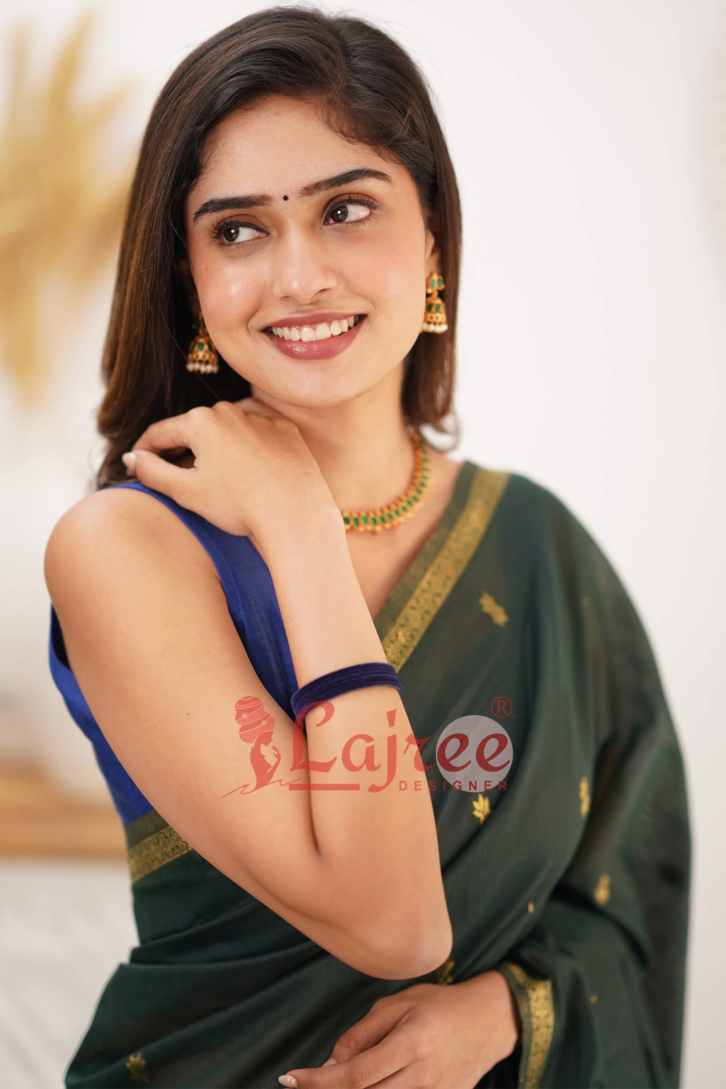 Flattering Green Cotton Silk Saree With Classy Blouse Piece