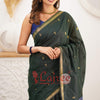 Flattering Green Cotton Silk Saree With Classy Blouse Piece
