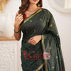Sophisticated Green Cotton Silk Saree With Prodigal Blouse Piece