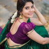 Attractive Green Cotton Silk Saree With Flaunt Blouse Piece
