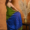 Invaluable Green Cotton Silk Saree With Vibrant Blouse Piece