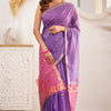 Gorgeous Lavendor Cotton Silk Saree With Sizzling Blouse Piece