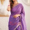 Gorgeous Lavendor Cotton Silk Saree With Sizzling Blouse Piece