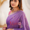 Gorgeous Lavendor Cotton Silk Saree With Sizzling Blouse Piece