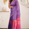 Gorgeous Lavendor Cotton Silk Saree With Sizzling Blouse Piece