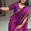 Confounding Magenta Cotton Silk Saree With Woebegone Blouse Piece