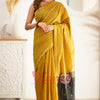 Glowing Mehndi Cotton Silk Saree With Attractive Blouse Piece