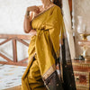 Gleaming Mustard Cotton Silk Saree With Classy Blouse Piece