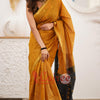 Lovely Mustard Cotton Silk Saree With Refreshing Blouse Piece