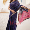 Sizzling Navy Blue Cotton Silk Saree With Mesmerising Blouse Piece