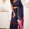 Sizzling Navy Blue Cotton Silk Saree With Mesmerising Blouse Piece
