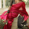 Pretty Dark Pink Cotton Silk Saree With Deserving Blouse Piece