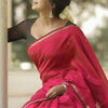 Pretty Dark Pink Cotton Silk Saree With Deserving Blouse Piece